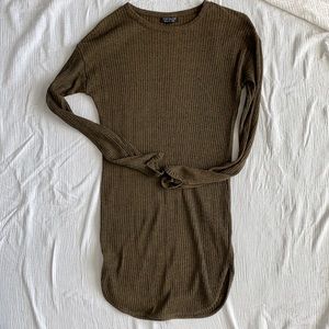 TOPSHOP textured green dress